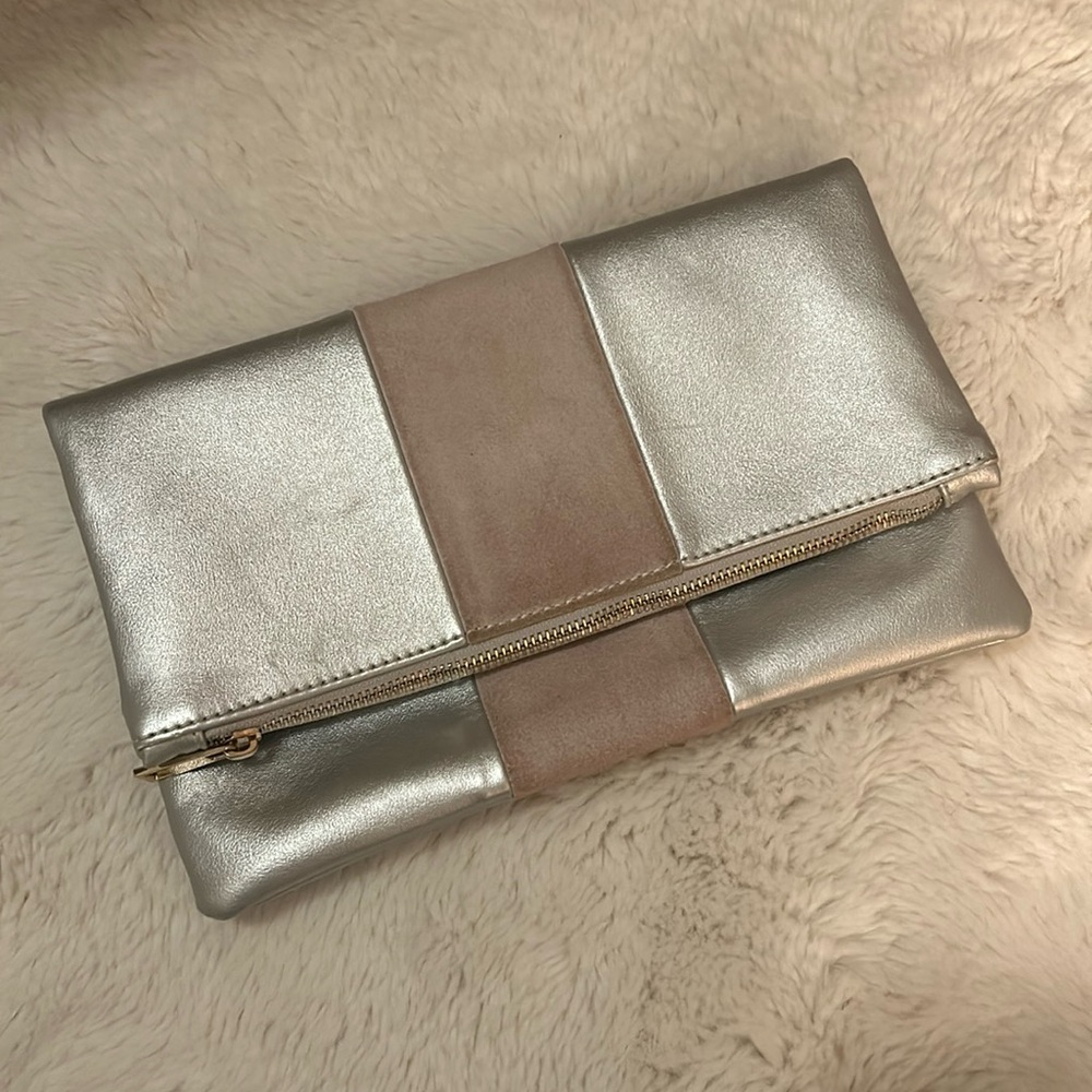 H&M silver clutch bag